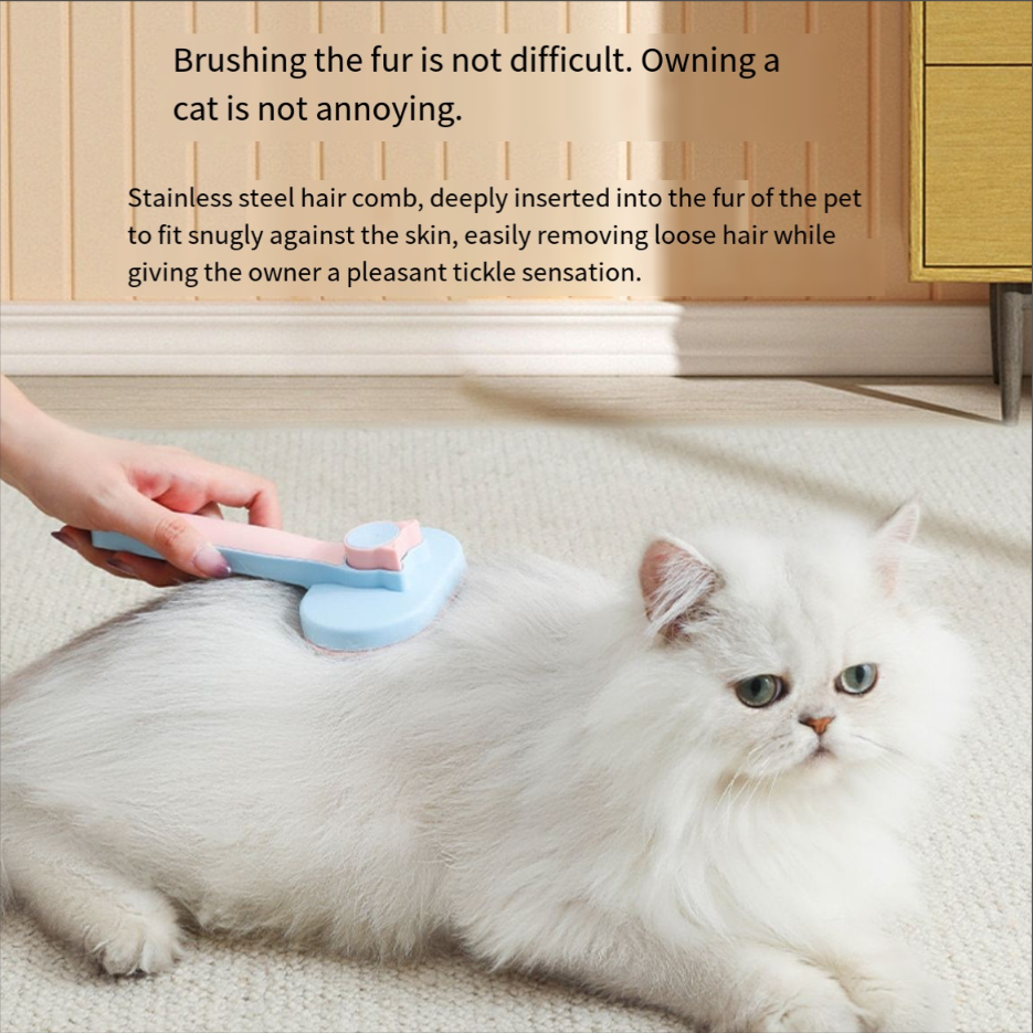 Pet Self-Cleaning Grooming Brush – Easy Hair Removal for Cats & Dogs