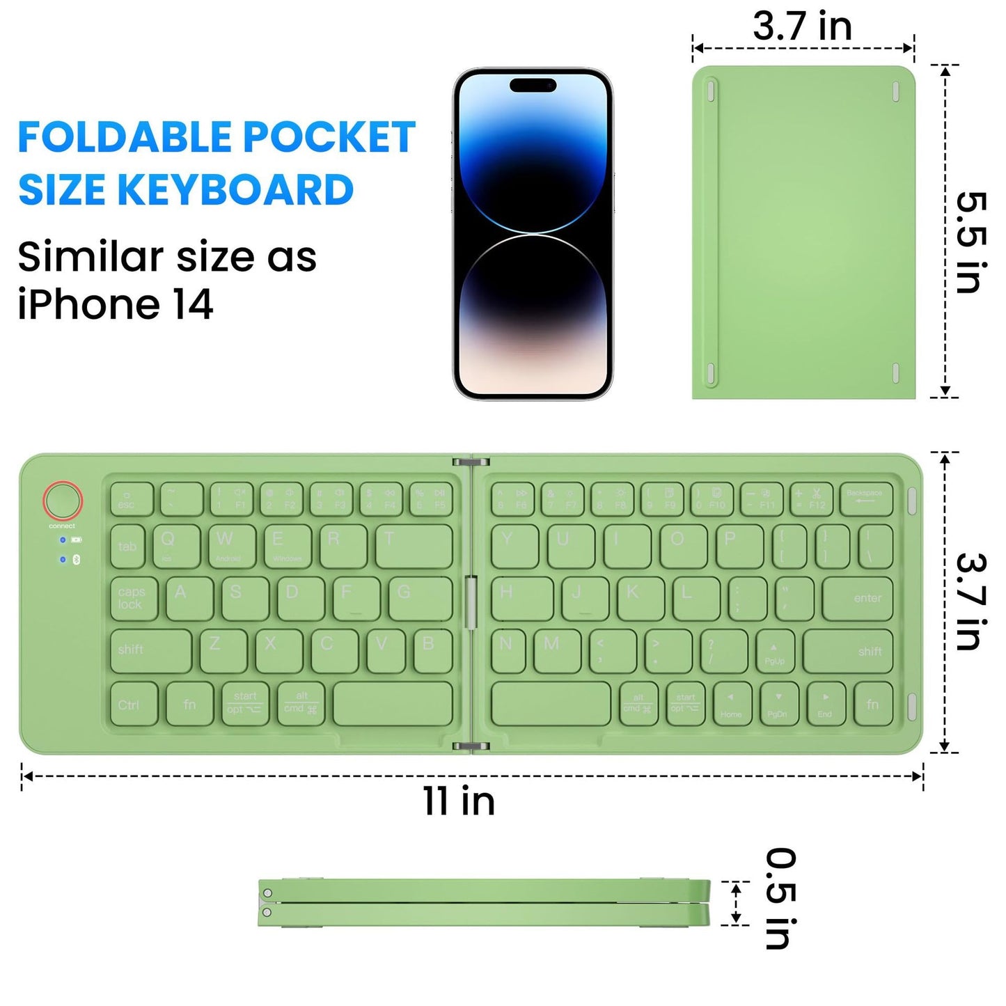 Ultra-Slim Foldable Bluetooth Keyboard – Dual-Mode with Smart Charging