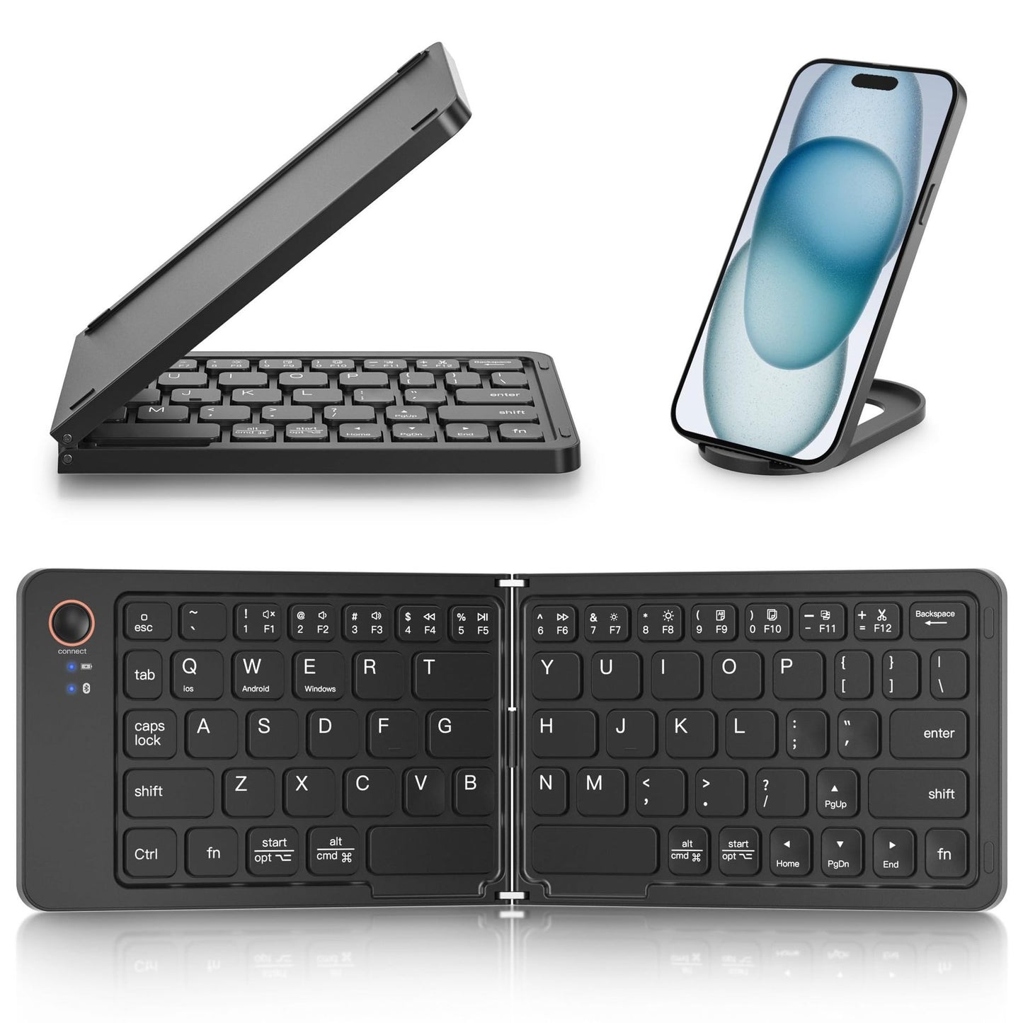 Ultra-Slim Foldable Bluetooth Keyboard – Dual-Mode with Smart Charging