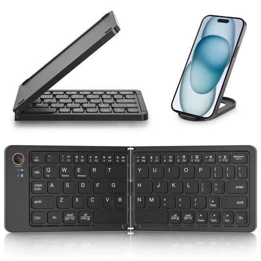 Ultra-Slim Foldable Bluetooth Keyboard – Dual-Mode with Smart Charging
