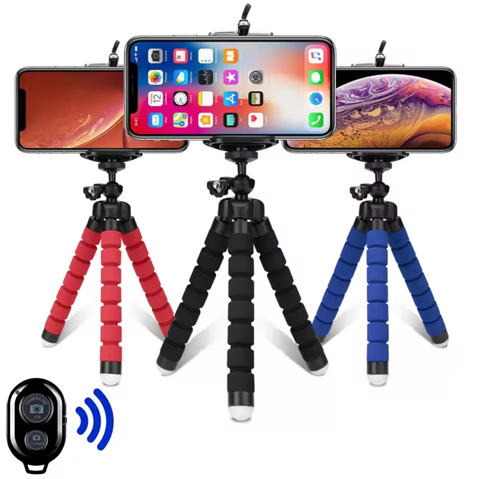Mini Flexible Phone Tripod with Bluetooth Remote