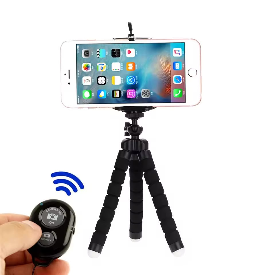 Mini Flexible Phone Tripod with Bluetooth Remote