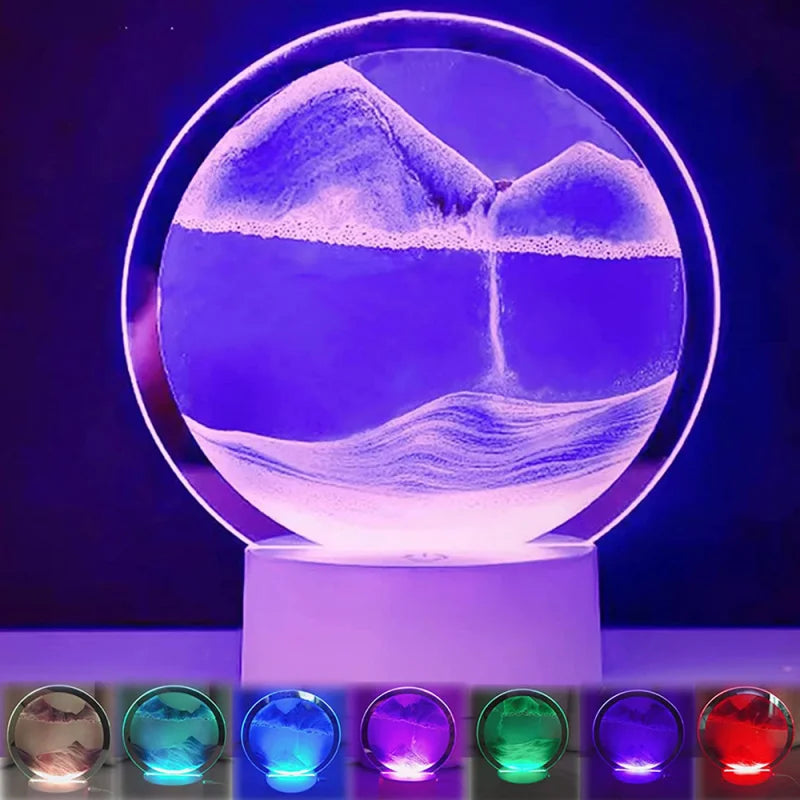 LED RGB Sandscape Lamp – 3D Moving Sand Art Night Light