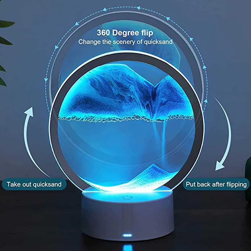 LED RGB Sandscape Lamp – 3D Moving Sand Art Night Light