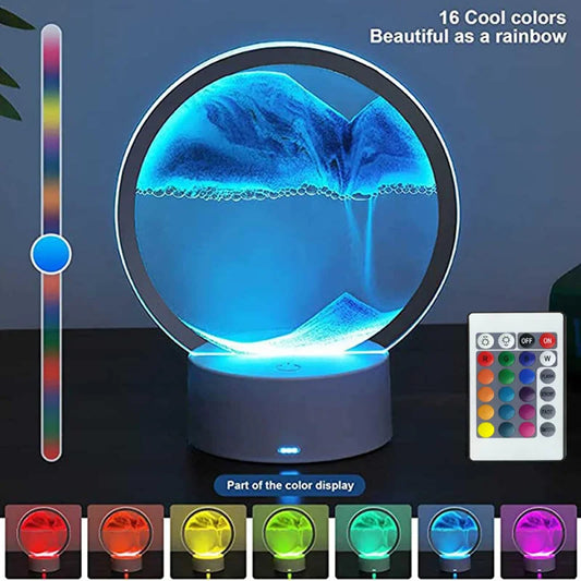 LED RGB Sandscape Lamp – 3D Moving Sand Art Night Light