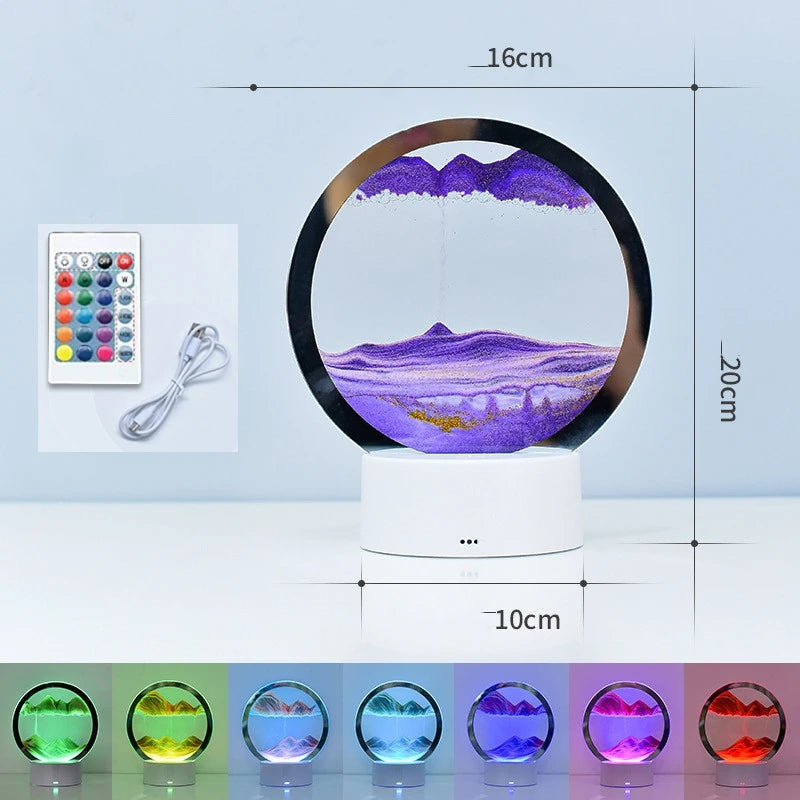 LED RGB Sandscape Lamp – 3D Moving Sand Art Night Light