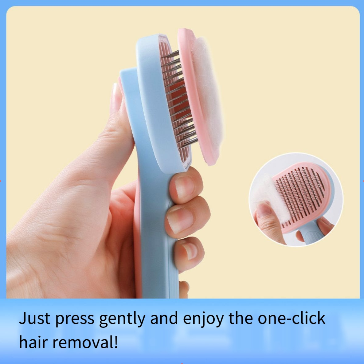Pet Self-Cleaning Grooming Brush – Easy Hair Removal for Cats & Dogs