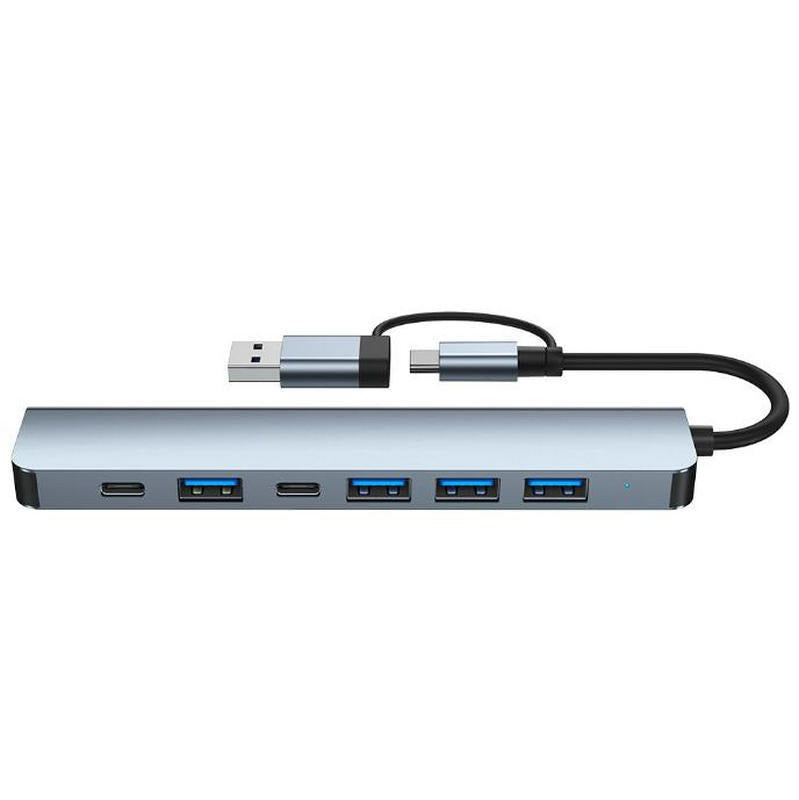 7-in-1 Dual USB-C Hub — High-Speed Multiport Adapter for Laptops & Devices