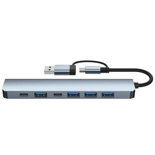7-in-1 Dual USB-C Hub — High-Speed Multiport Adapter for Laptops & Devices