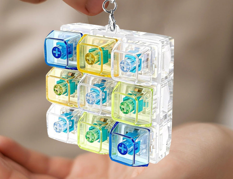 LED Light & Sound Fidget Keychain ? Press?Button Stress Relief Toy