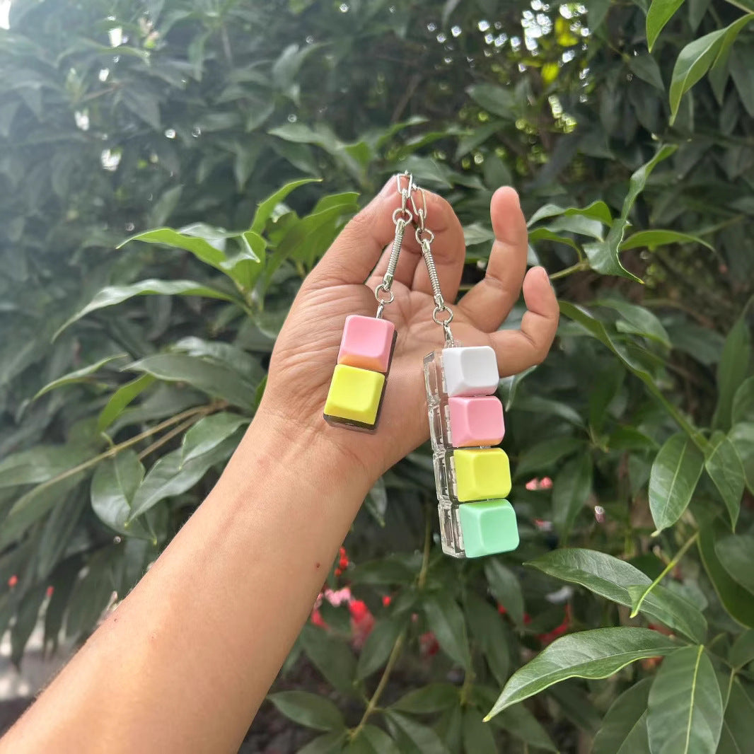 LED Light & Sound Fidget Keychain ? Press?Button Stress Relief Toy